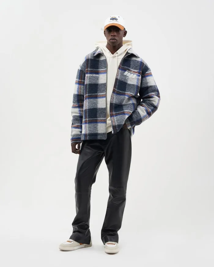 Flannel Jacket Differs Melange Blue MenWomen Filling Pieces Coats and Jackets