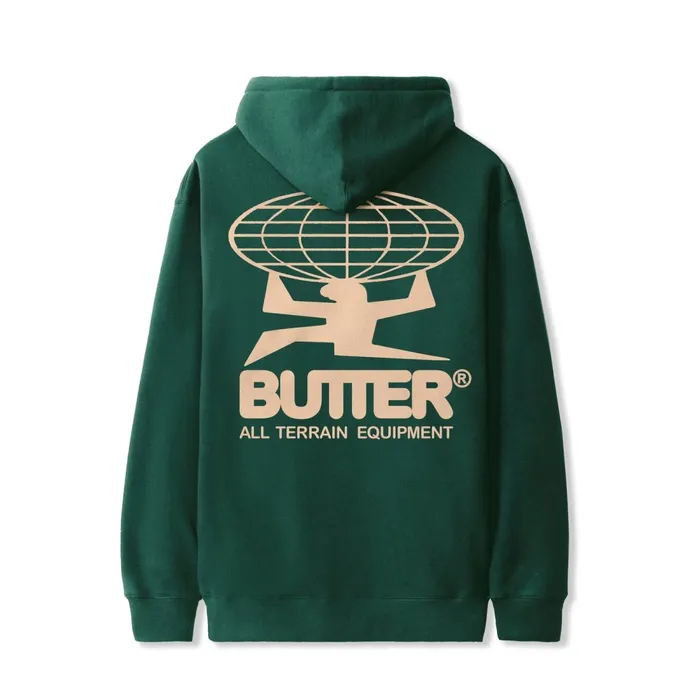 Fleece Men Butter Goods All Terrain Pullover Hood Forest Green Fleece Men Butter Goods All Terrain Pullover Hood Forest Green
