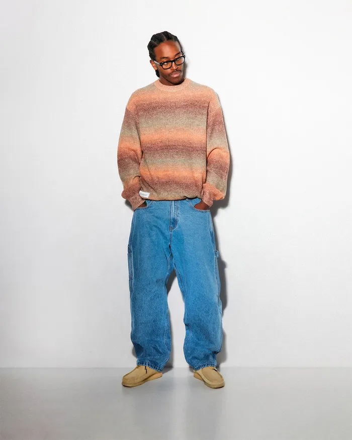 Fleece Men Butter Goods Beams Knit Sweater Ochre