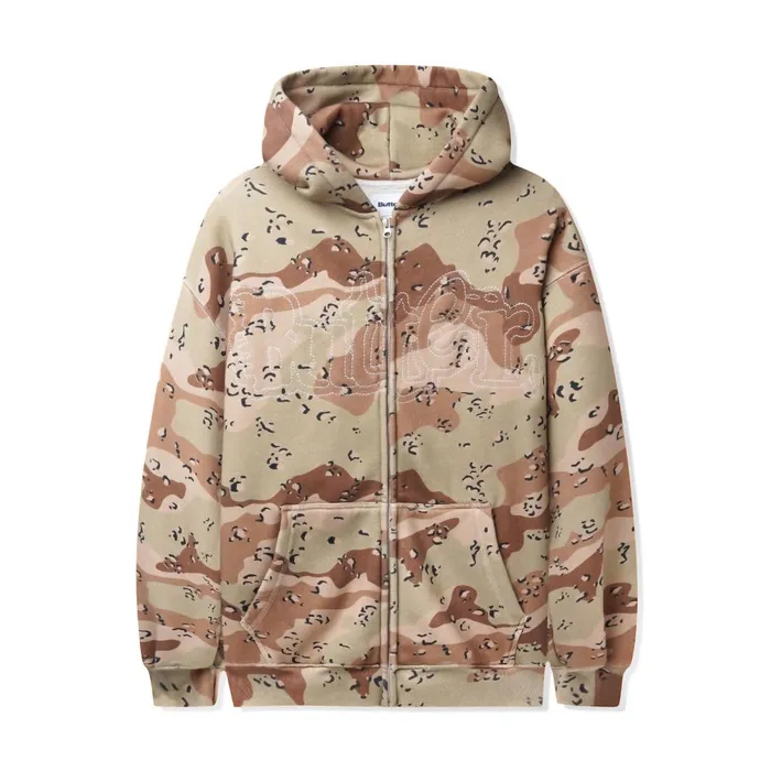 Fleece Men Butter Goods Breakdown ZipThru Hood Desert Camo