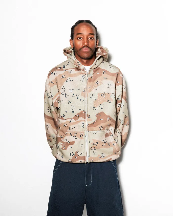 Fleece Men Butter Goods Breakdown ZipThru Hood Desert Camo