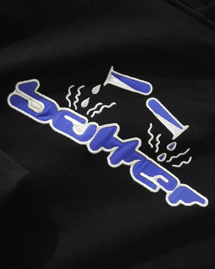 Fleece Men Butter Goods Corrosive Applique Pullover Hood Black Fleece Men Butter Goods Corrosive Applique Pullover Hood Black