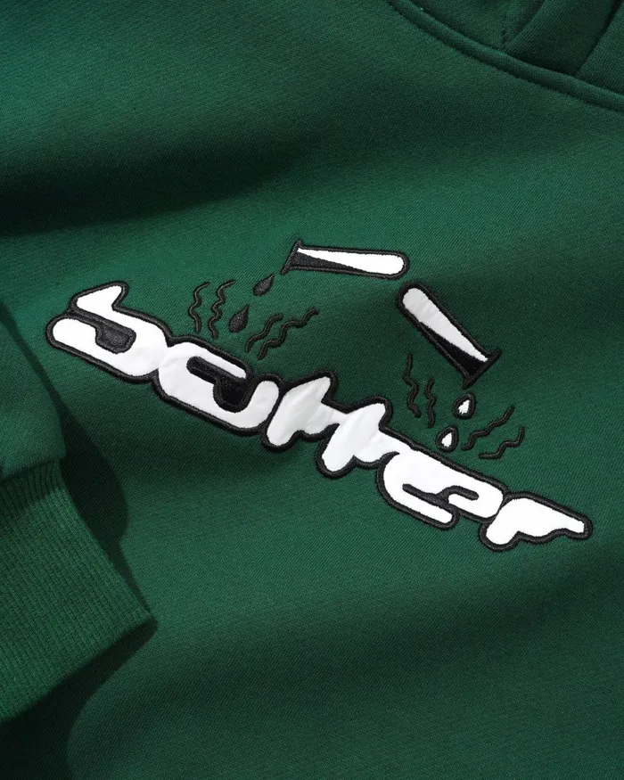 Fleece Men Butter Goods Corrosive Applique Pullover Hood Forest Green Fleece Men Butter Goods Corrosive Applique Pullover Hood Forest Green