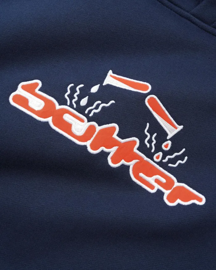 Fleece Men Butter Goods Corrosive Applique Pullover Hood Navy Fleece Men Butter Goods Corrosive Applique Pullover Hood Navy