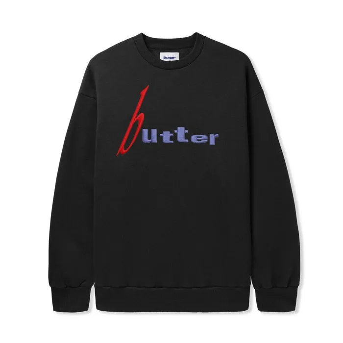 Fleece Men Butter Goods Device Crewneck Black
