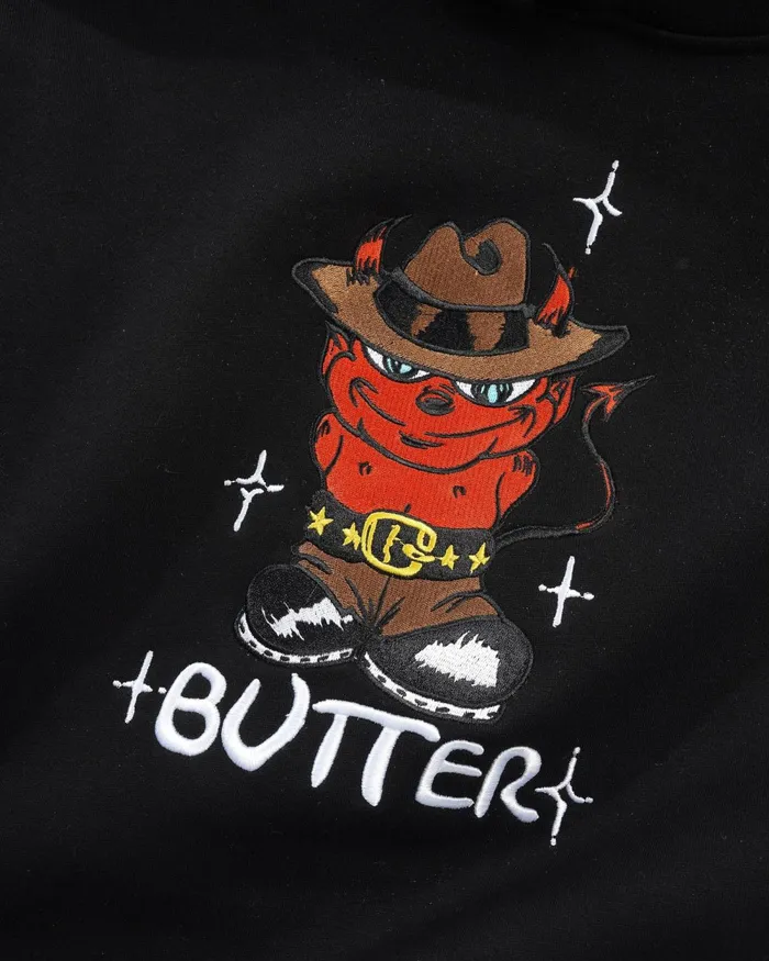 Fleece Men Butter Goods Devil Pullover Hood Black Fleece Men Butter Goods Devil Pullover Hood Black
