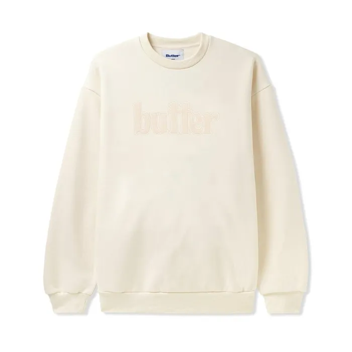 Fleece Men Butter Goods Fleece Applique Crewneck Cream