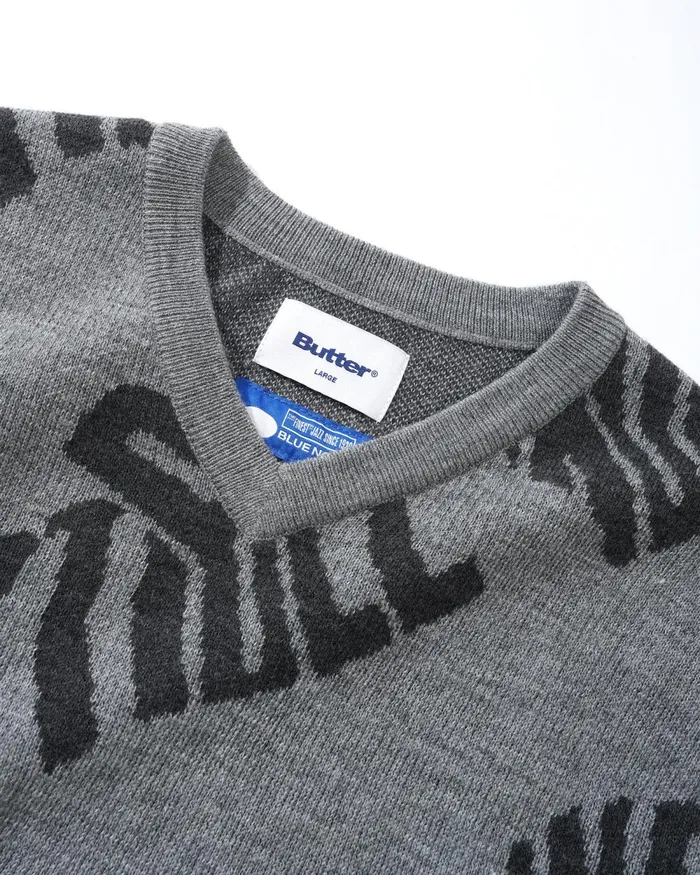 Fleece Men Butter Goods Indestructible Knitted Vest Heather Grey Fleece Men Butter Goods Indestructible Knitted Vest Heather Grey
