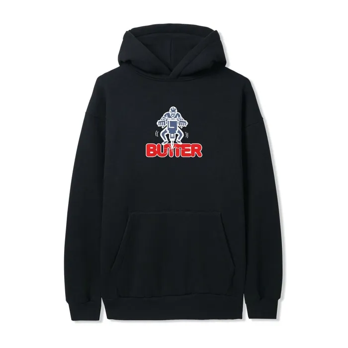 Fleece Men Butter Goods Jack Hammer Pullover Hood Black