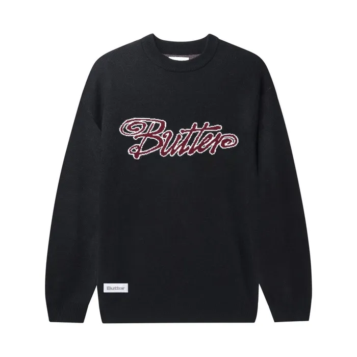Fleece Men Butter Goods Jive Knit Sweater Black