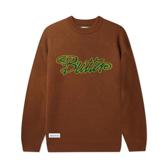 Fleece Men Butter Goods Jive Knit Sweater Brown