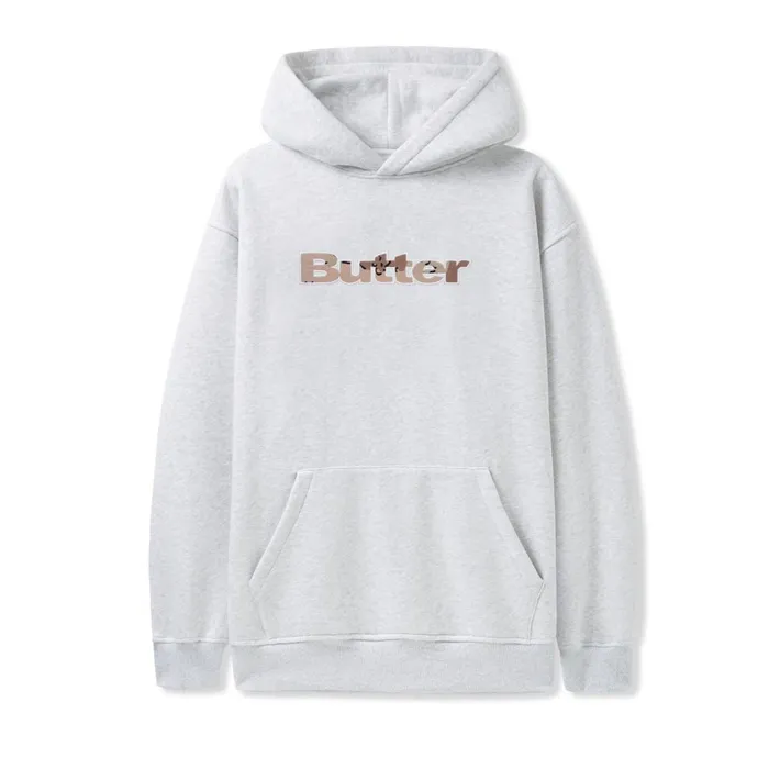 Fleece Men Butter Goods Logo Camo Applique Pullover Hood Ash