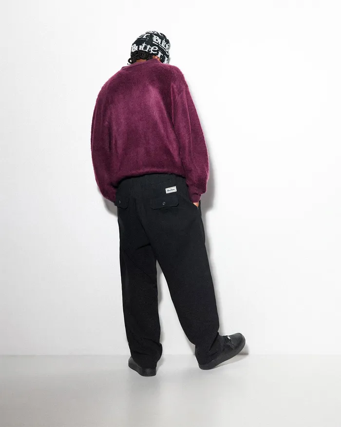 Fleece Men Butter Goods Mohair Button Up Knitted Shirt Port