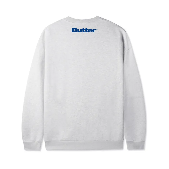 Fleece Men Butter Goods Records Logo Felt Applique Crewneck Ash Fleece Men Butter Goods Records Logo Felt Applique Crewneck Ash