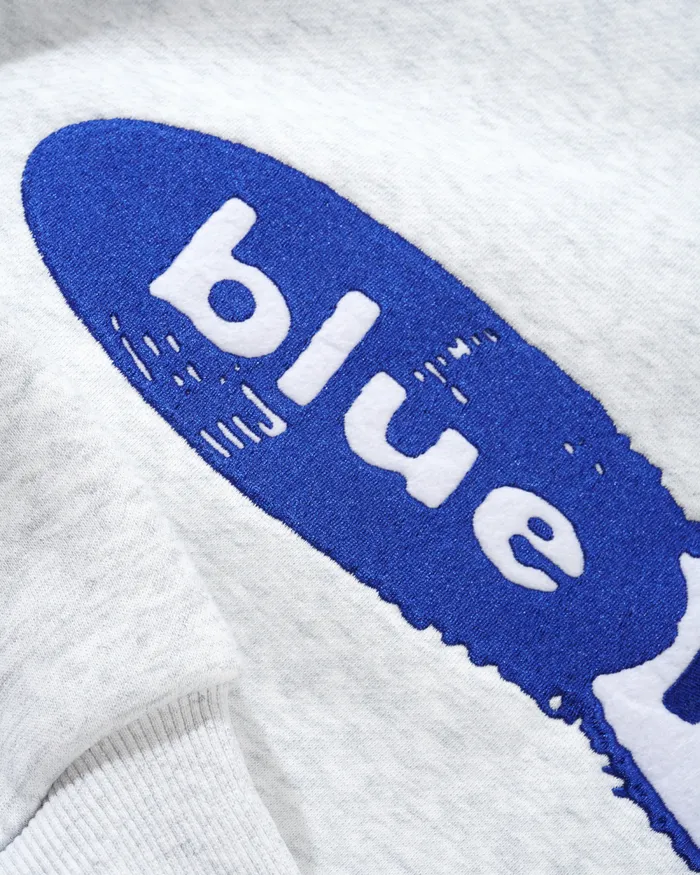 Fleece Men Butter Goods Records Logo Felt Applique Crewneck Ash Fleece Men Butter Goods Records Logo Felt Applique Crewneck Ash