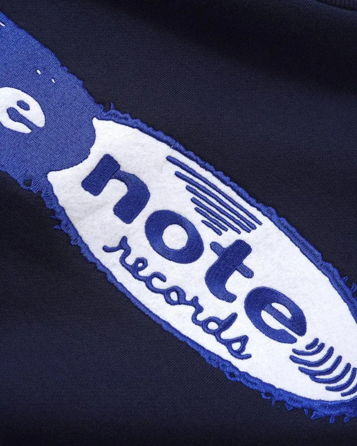 Fleece Men Butter Goods Records Logo Felt Applique Crewneck Navy Fleece Men Butter Goods Records Logo Felt Applique Crewneck Navy