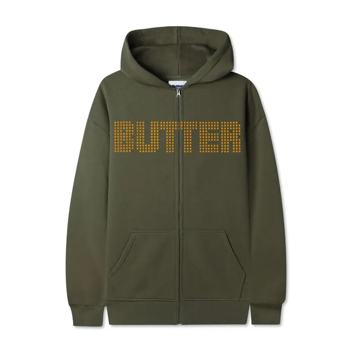 Fleece Men Butter Goods Stars ZipThru Hood Army