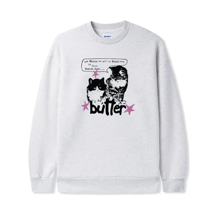 Fleece Men Butter Goods Upside Down Crewneck Ash