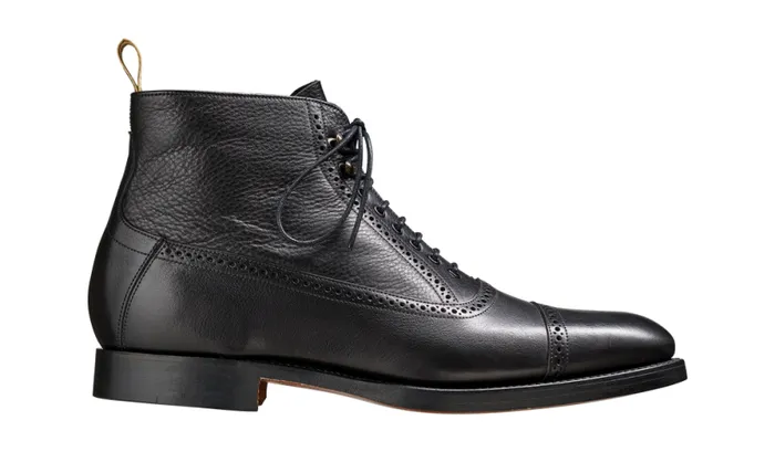 Foley 8211 Black Soft Grain Mens Barker Shoes Boots