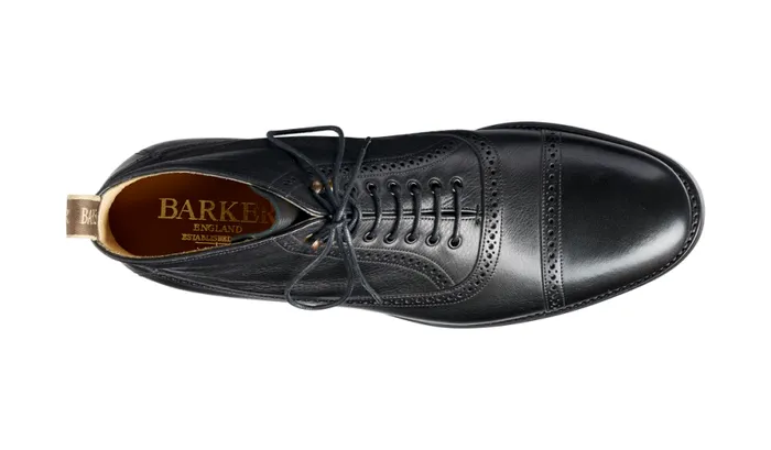 Foley 8211 Black Soft Grain Mens Barker Shoes Boots