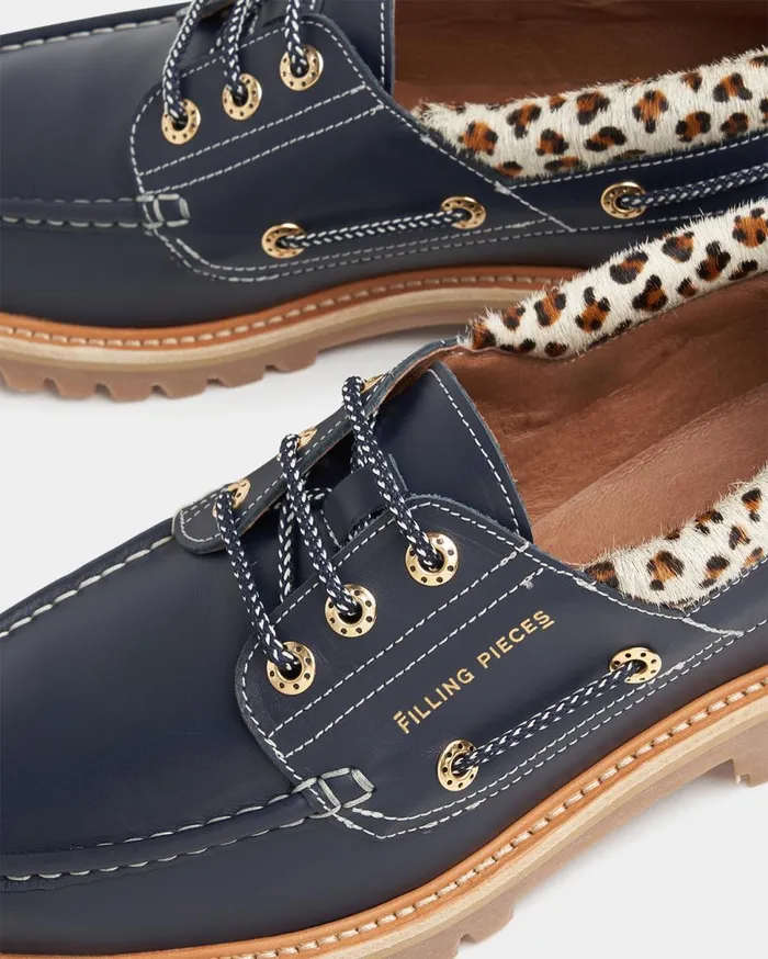 FP Boatshoe Mix Black WomenMen Filling Pieces Loafers and Dress Shoes