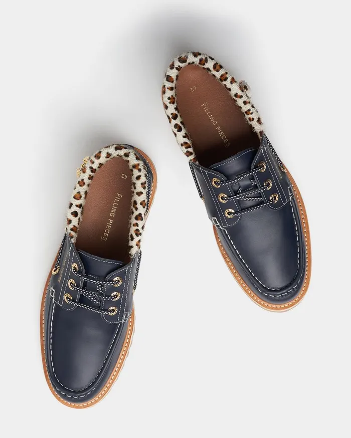 FP Boatshoe Mix Black WomenMen Filling Pieces Loafers and Dress Shoes