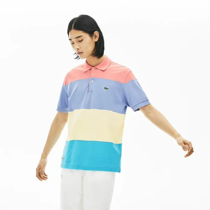 Fresh And Light Cotton Piqu Classic Fit Polo Shirt TurquoiseYellowPurplePink Mens Lacoste Polos Near Me