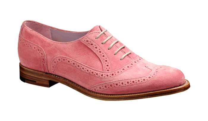 Freya 8211 Pink Suede Womens Barker Shoes Brogues