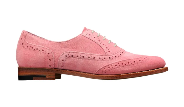 Freya 8211 Pink Suede Womens Barker Shoes Brogues