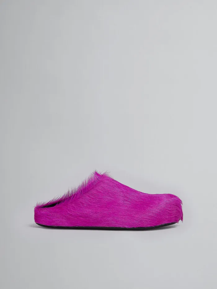 Fuchsia Longhair Calfskin Fussbett Sabot Women Marni Fussbett