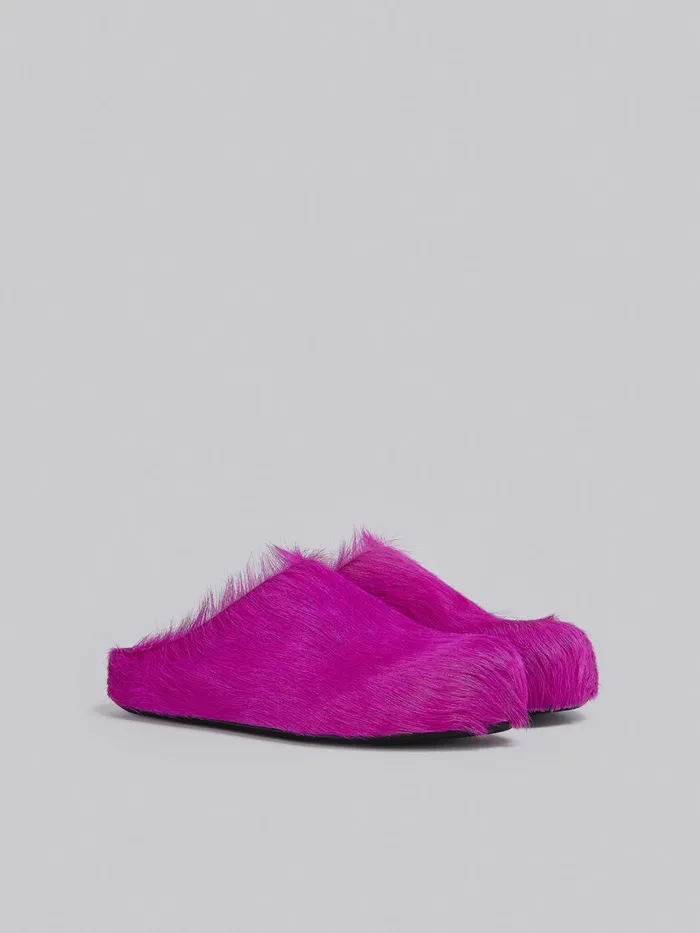 Fuchsia Longhair Calfskin Fussbett Sabot Women Marni Fussbett