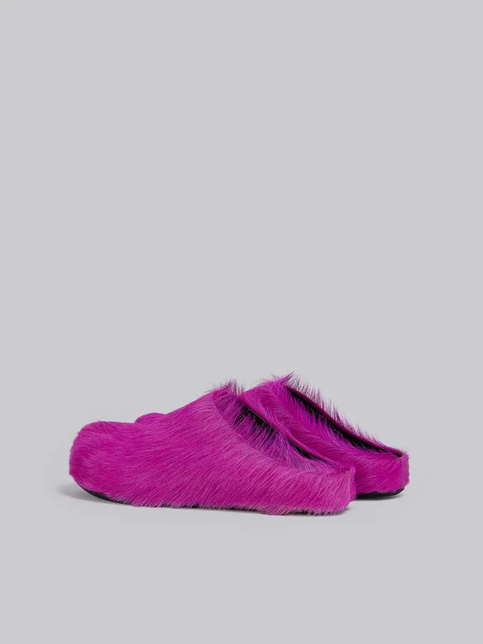 Fuchsia Longhair Calfskin Fussbett Sabot Women Marni Fussbett