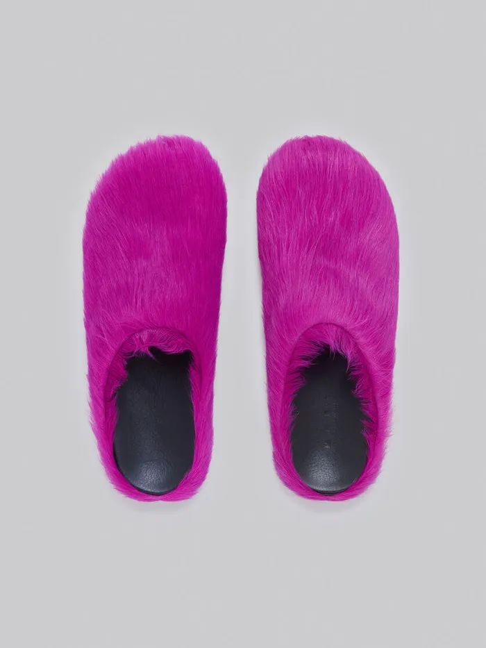 Fuchsia Longhair Calfskin Fussbett Sabot Women Marni Fussbett