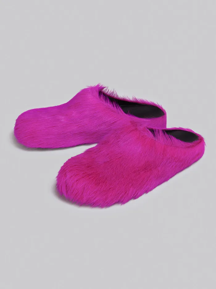 Fuchsia Longhair Calfskin Fussbett Sabot Women Marni Fussbett