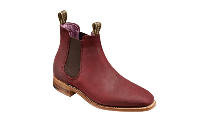 Gina 8211 Plum Waxy Suede Womens Barker Shoes Boots
