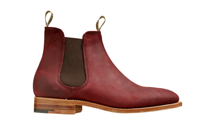 Gina 8211 Plum Waxy Suede Womens Barker Shoes Boots