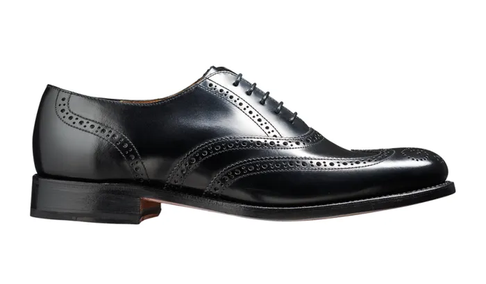Glasgow 8211 Black HiShine Mens Barker Shoes Brogues
