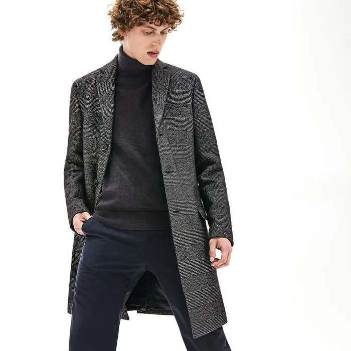 Glen Plaid Wool Blend Chesterfield Coat WhiteBlack Mens Lacoste Jackets and Coats Popular Glen Plaid Wool Blend Chesterfield Coat WhiteBlack Mens Lacoste Jackets and Coats Popular