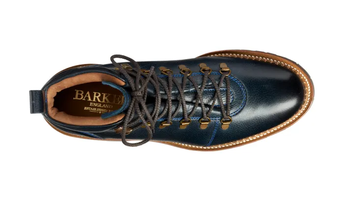 Glencoe 8211 Navy Grain Mens Barker Shoes Boots