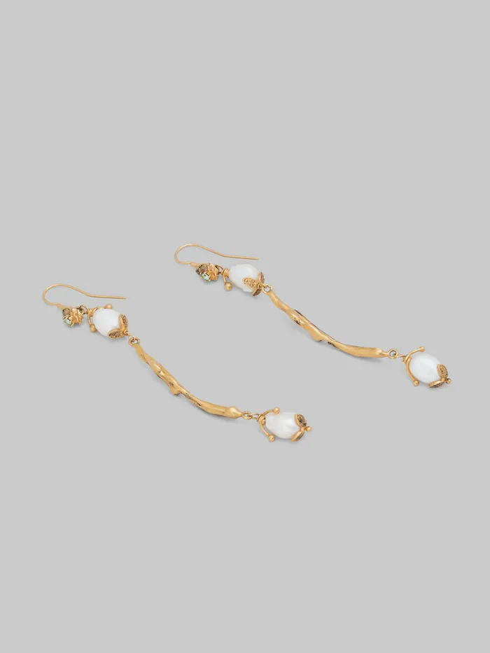 Gold Dangle Earrings With River Pearls Women Marni Earrings