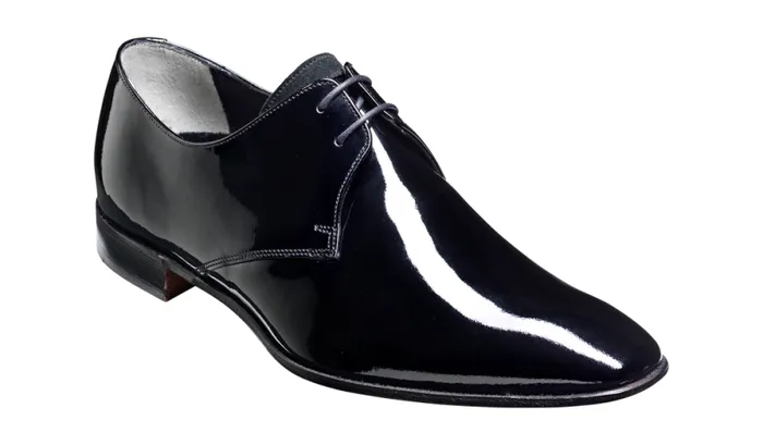 Goldington 8211 Black Patent Suede Mens Barker Shoes Derbys