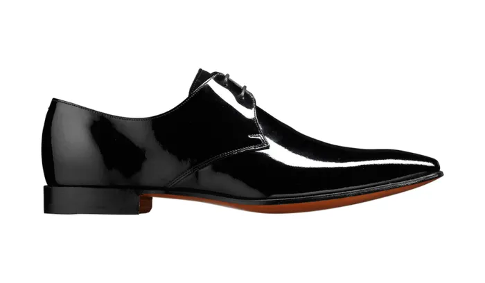 Goldington 8211 Black Patent Suede Mens Barker Shoes Derbys
