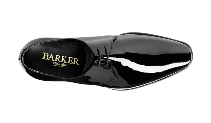 Goldington 8211 Black Patent Suede Mens Barker Shoes Derbys