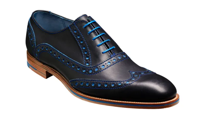 Grant 8211 Navy Classic Blue Calf Mens Barker Shoes Brogues