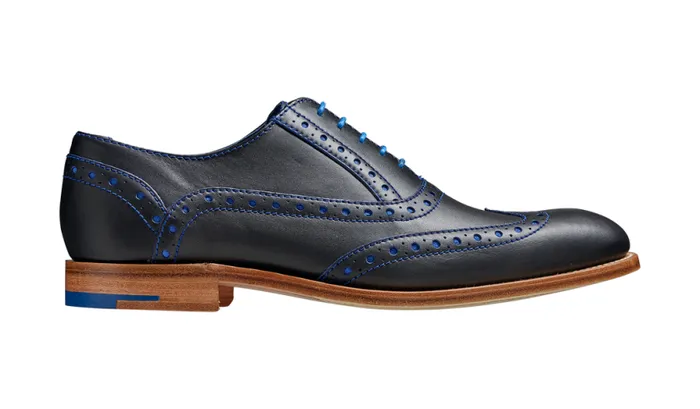 Grant 8211 Navy Classic Blue Calf Mens Barker Shoes Brogues