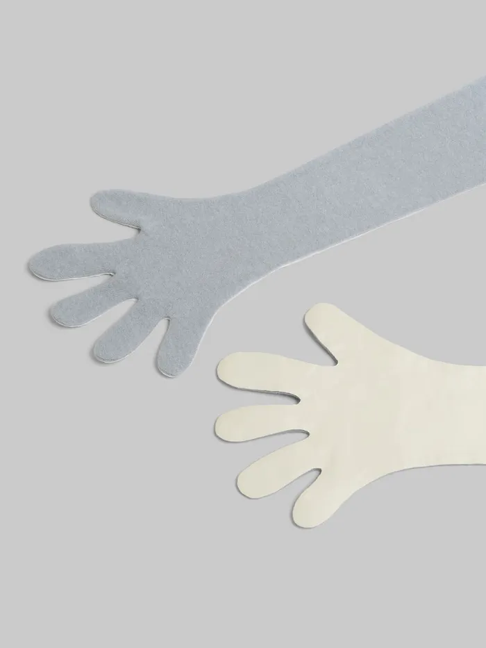 Gray And White Wool And Cashmere Long Gloves Men Marni Other Accessories