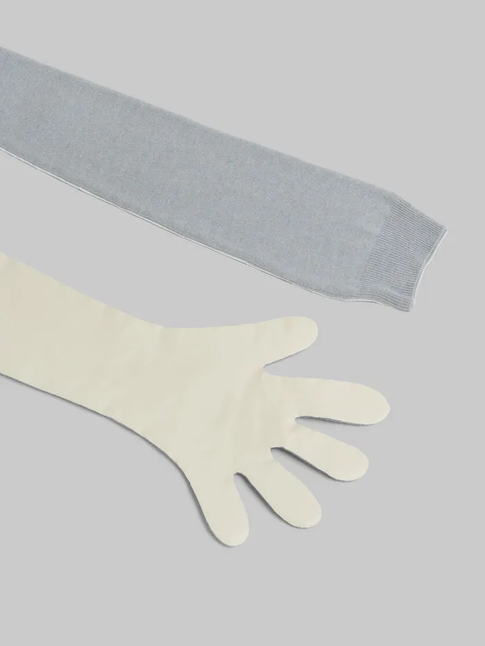 Gray And White Wool And Cashmere Long Gloves Men Marni Other Accessories