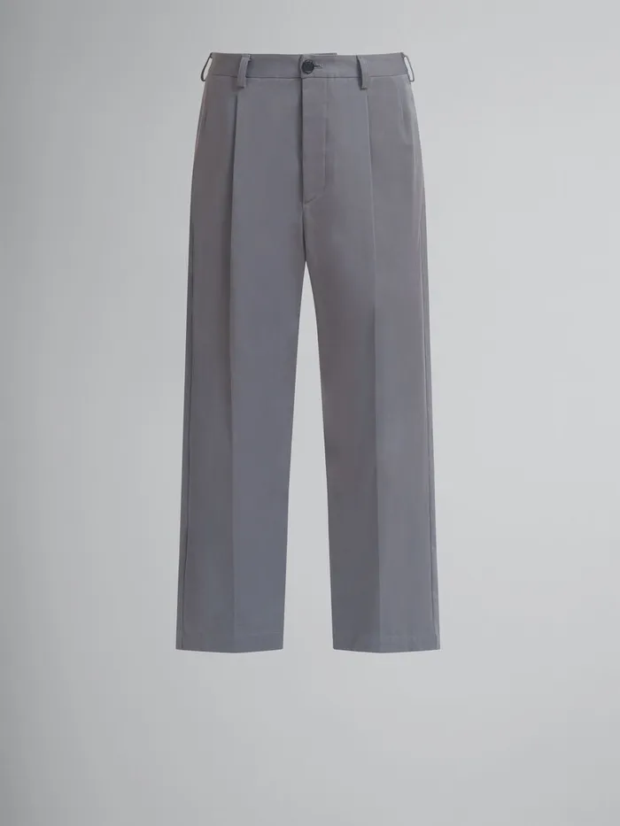 Gray Gabardine Classic Trousers Men Marni Pants