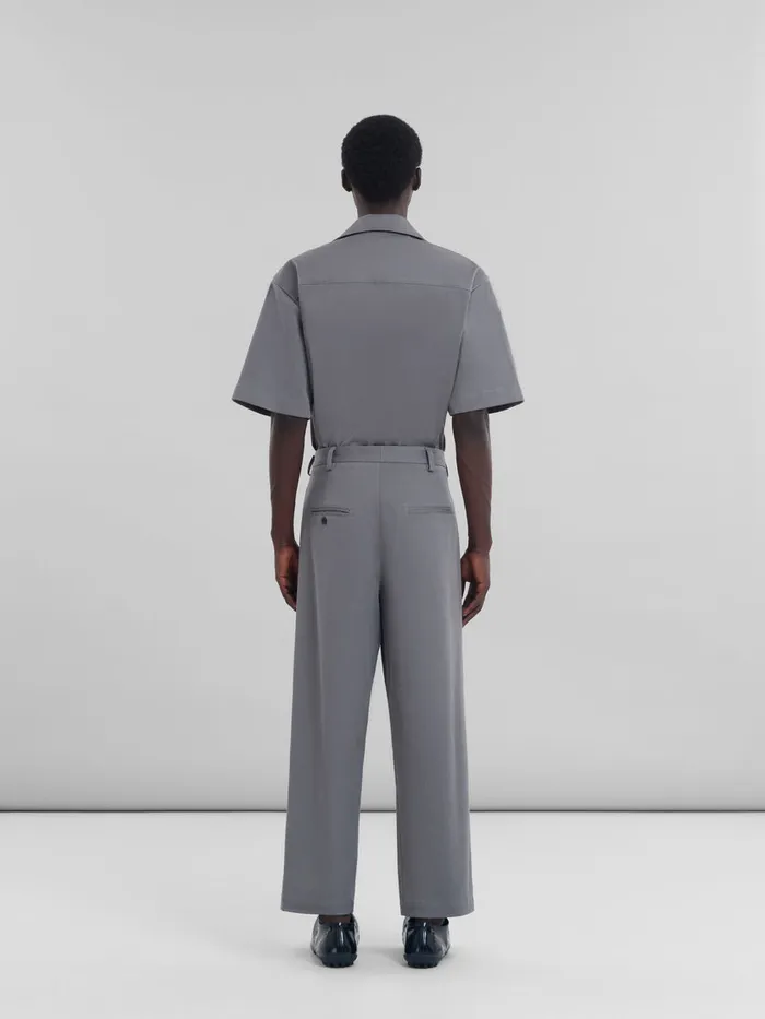 Gray Gabardine Classic Trousers Men Marni Pants