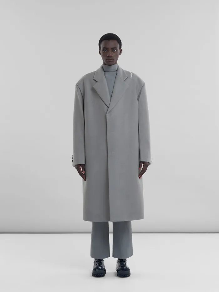 Gray Wool Oversized Coat Men Marni Coats and Jackets